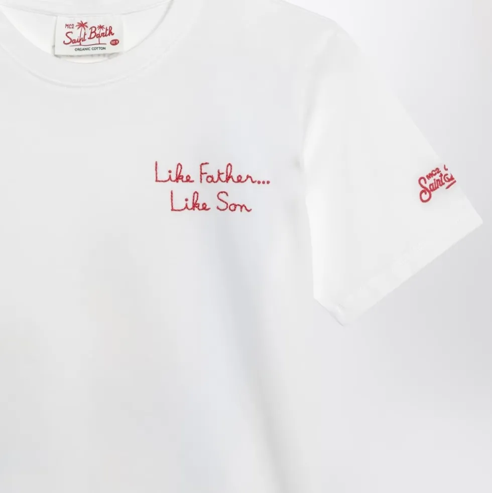 T-shirt med print foran og bagpå