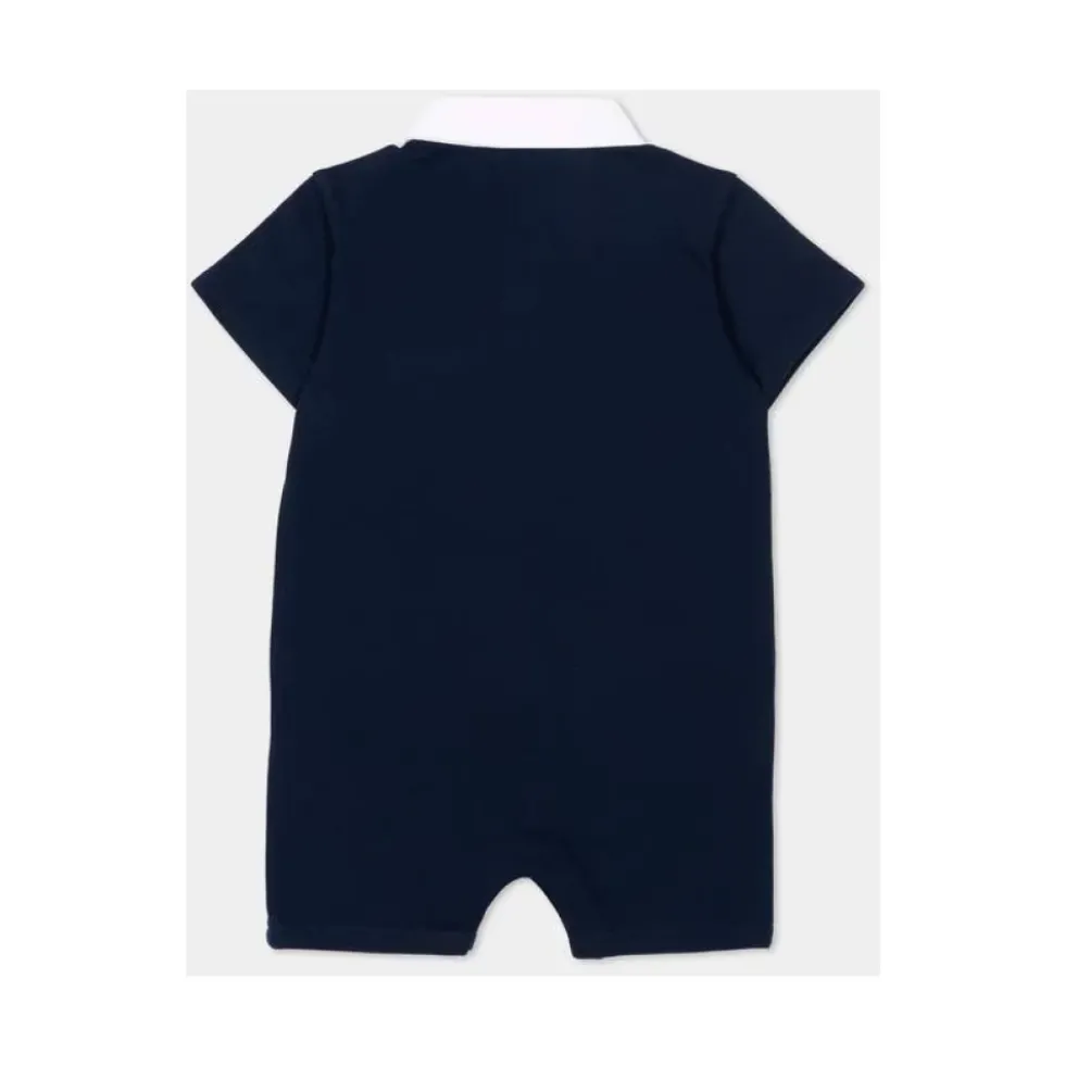 Tutina con logo mezza manica con abbottonatura sul retro con ciappe