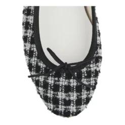 Tweed Ballerina Ballet Flats Noir