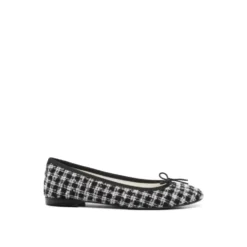 Tweed Ballerina Ballet Flats Noir