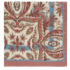 Uld- og cashmere-tørklæde med placeret print