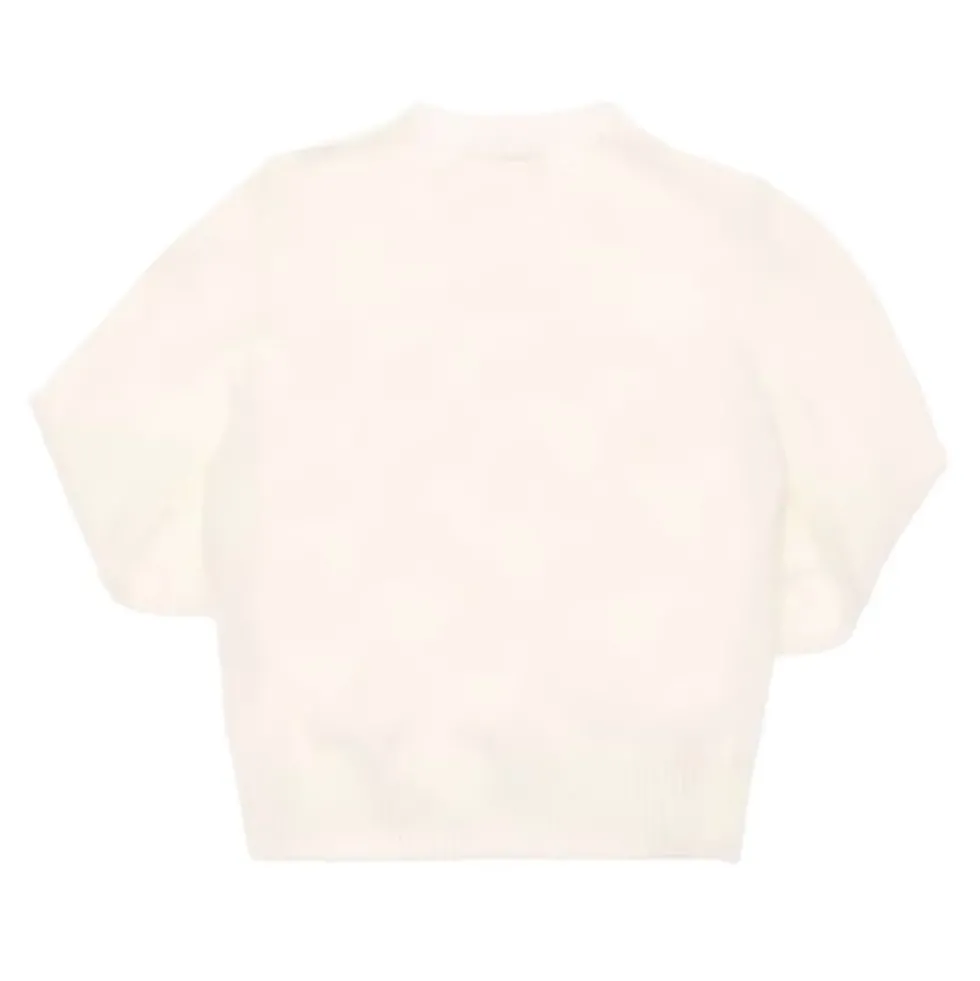 Uld Sweater med Præget Bjørneprint