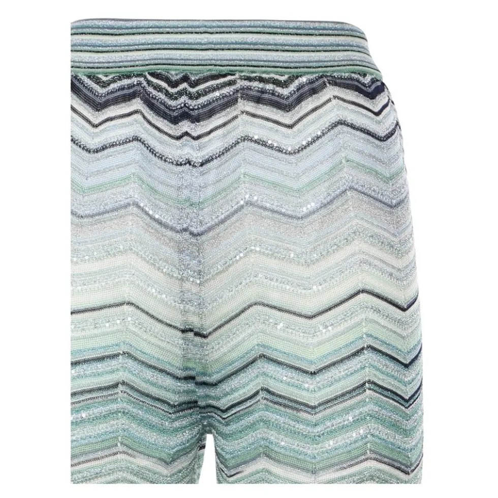 Vide Chevron Lamé Viscose Bukser med Pailletter