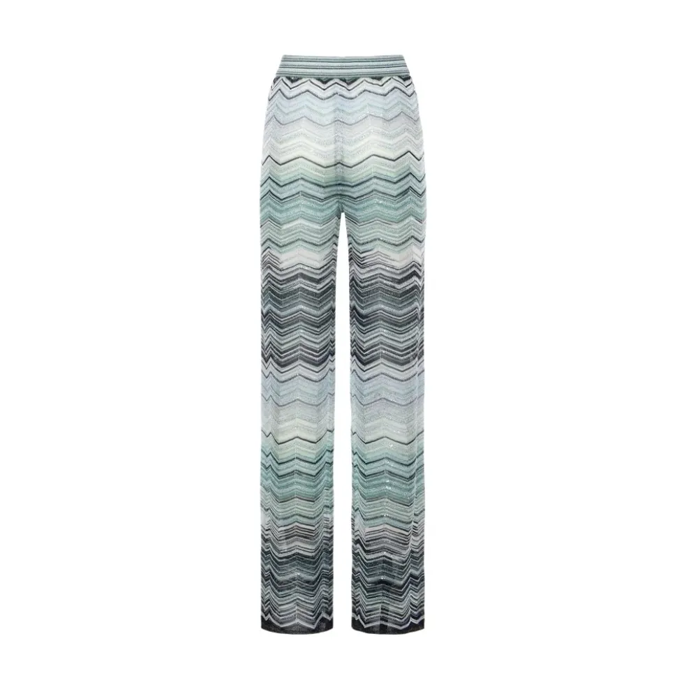 Vide Chevron Lamé Viscose Bukser med Pailletter