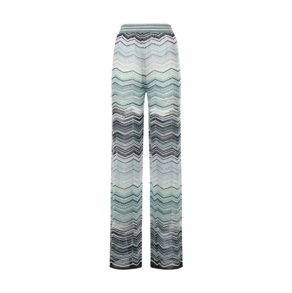 Vide Chevron Lamé Viscose Bukser med Pailletter