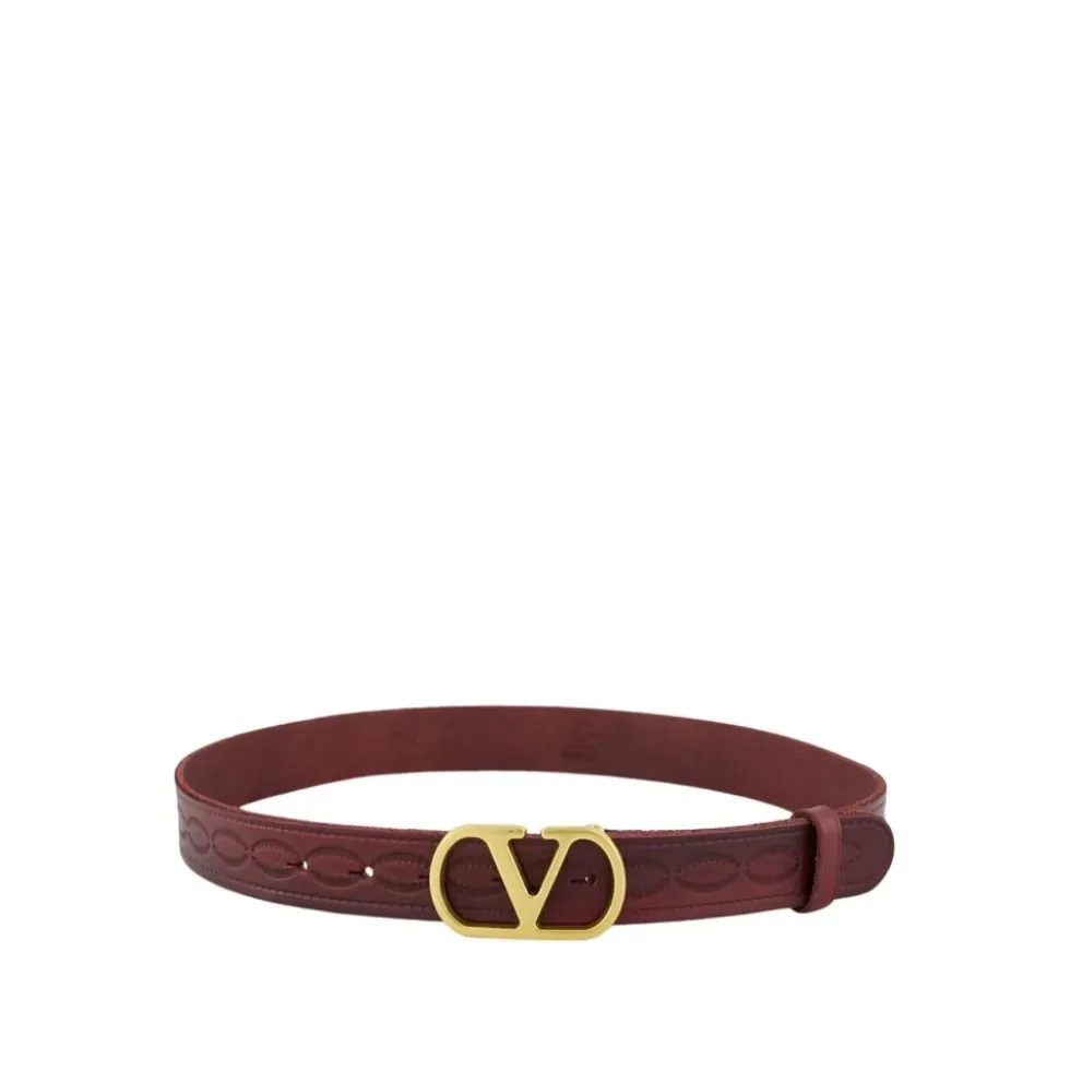 VLogo Signature Bælte i Mørk Aubergine