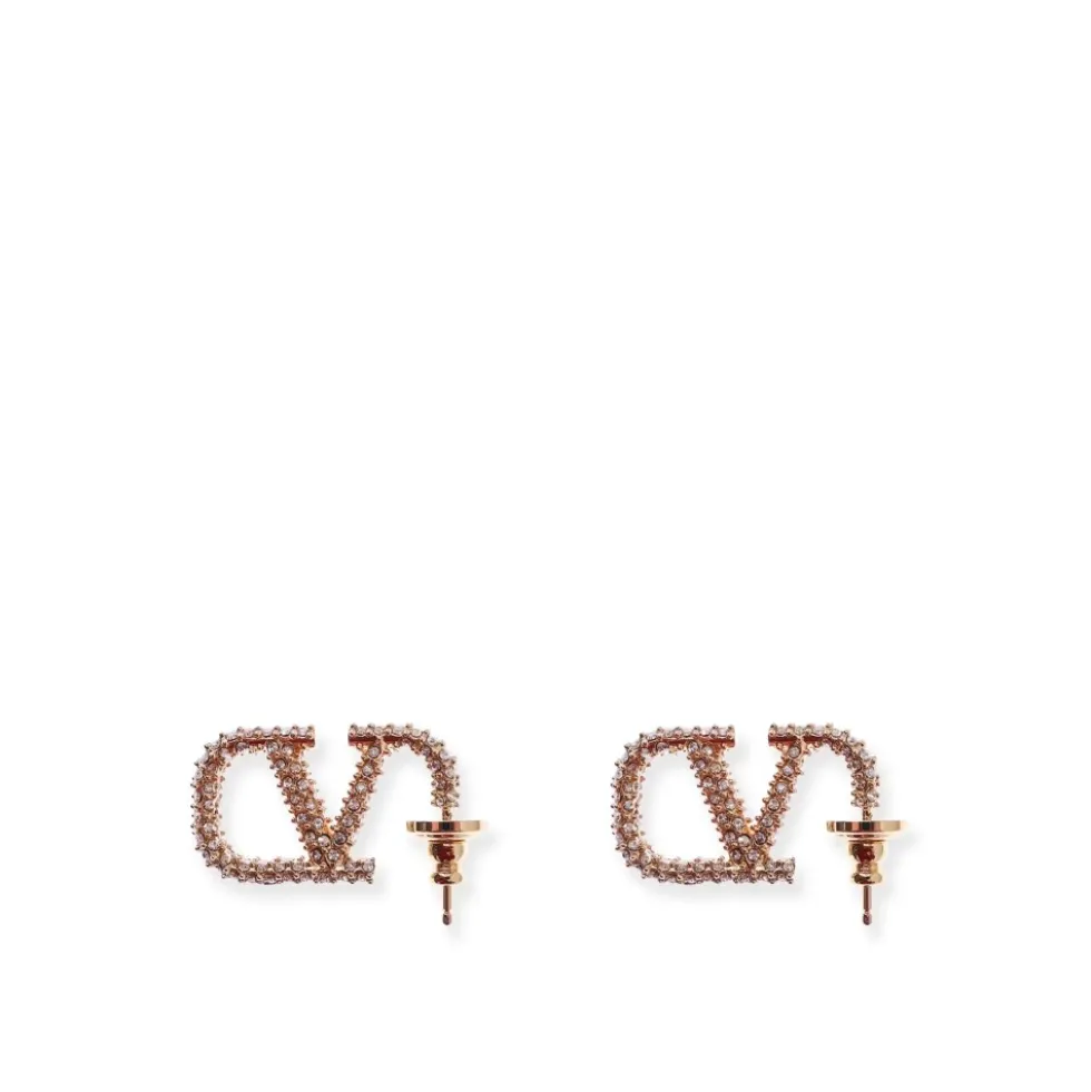 VLogo Signature Metal and Swarovski Crystal Øreringe
