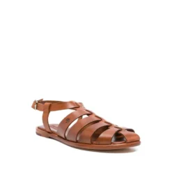 Vævet flad sandal med rem