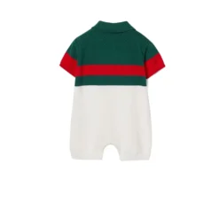 Web-Stripe Cotton One-Piece