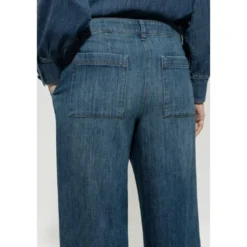 Wideleg Bleach Wash Denim Bukser