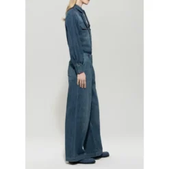 Wideleg Bleach Wash Denim Bukser