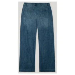 Wideleg Bleach Wash Denim Bukser