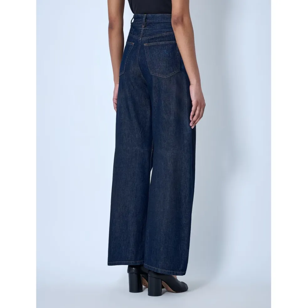 Wide-leg denim bukser
