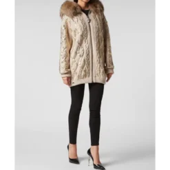 Wool & Foil Lurex Zip Cardigan