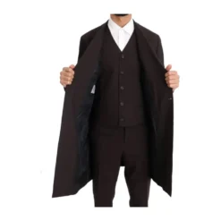Wool Stretch Long 3 Piece Suit