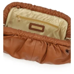 Wrinkle clutch taske med stiv ramme
