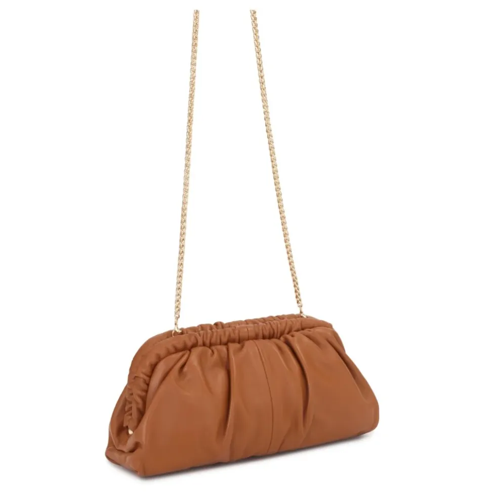 Wrinkle clutch taske med stiv ramme