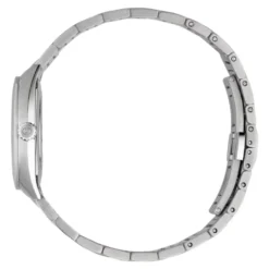 YA142510 - Interlocking 29mm rustfrit stålkasse, sølv solbørstet skive med 8 diamanter og rosa guldbelagte detaljer, lille sekundvisning, rustfrit stålarmbånd