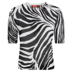 Zebra Mønstret Organza T-shirt