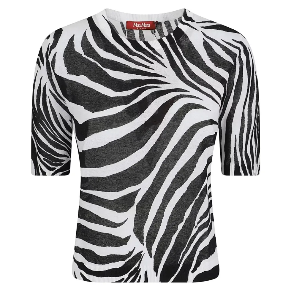 Zebra Mønstret Organza T-shirt