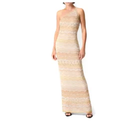 Zigzag Sequined Lamé Maxikjole