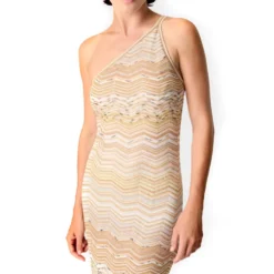Zigzag Sequined Lamé Maxikjole