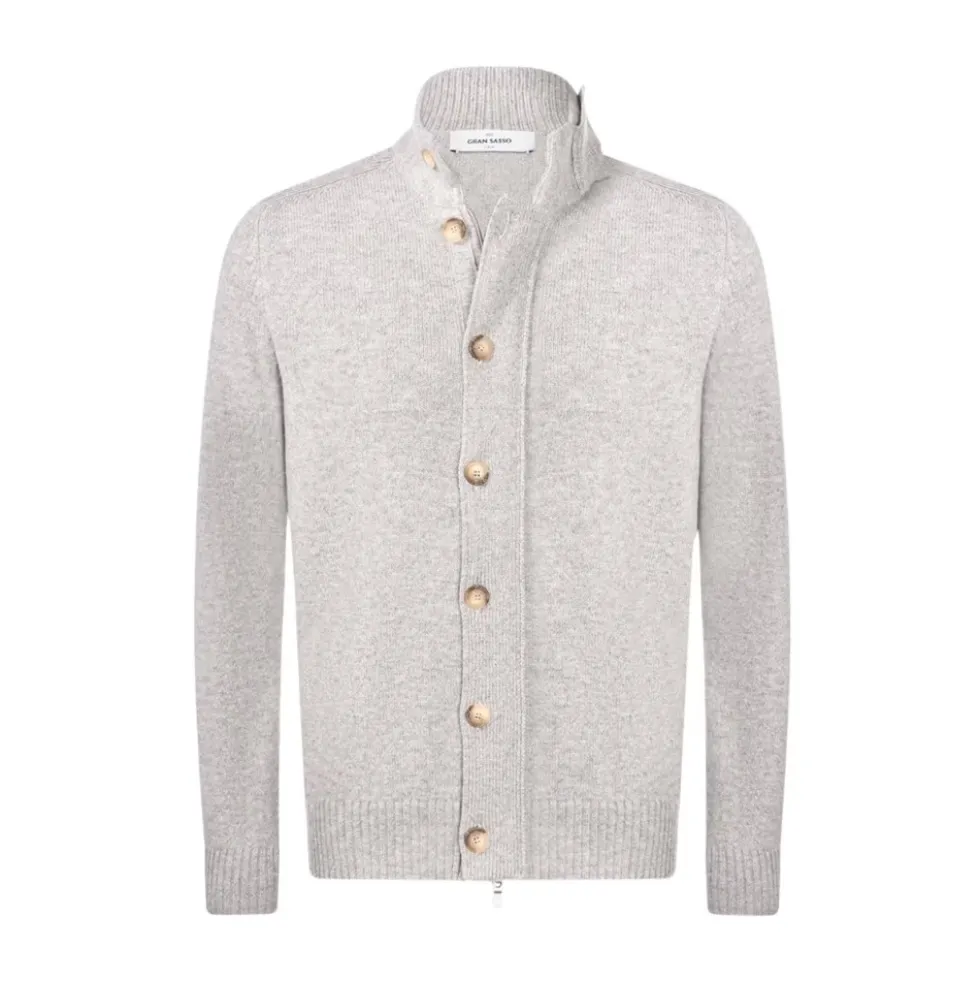 Zip and Button Cardigan