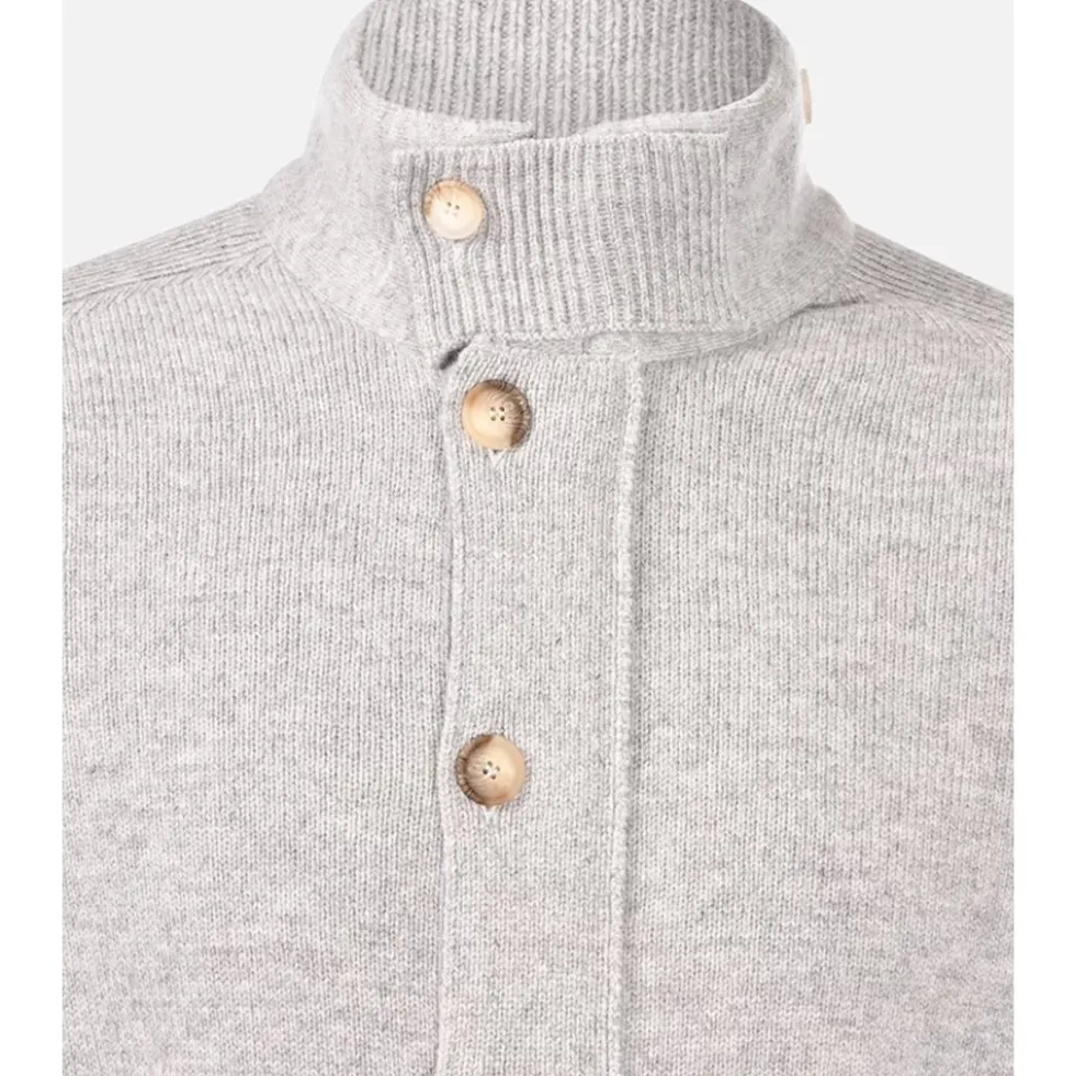 Zip and Button Cardigan