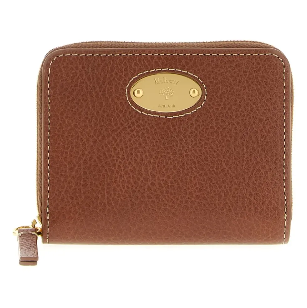 Zip-Around Hammered Leather Wallet