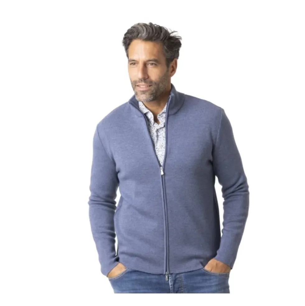 Zip Cardigan med ståkrave